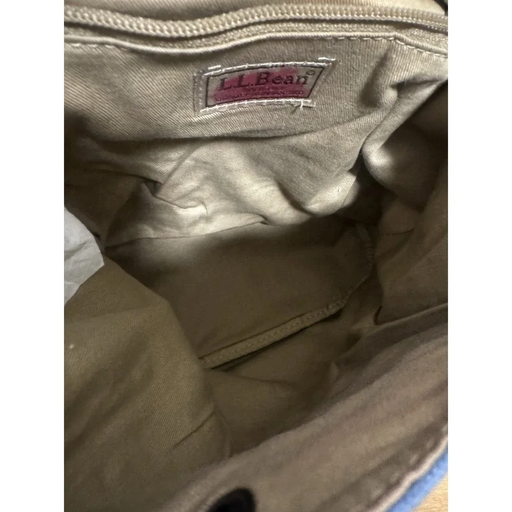Vtg LL Bean‎ Boat & Tote Bag - Rare Backpack Bag Embroidery Anchors & Leather